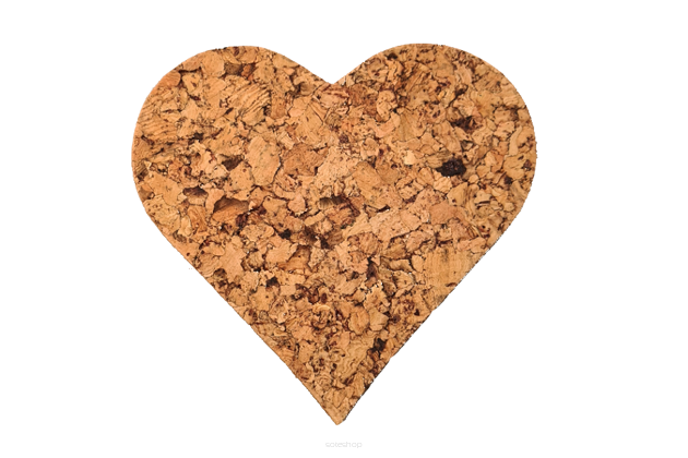 Cork pad Medium heart decorative -kpl 4 pcs