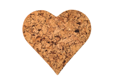 Cork pad Medium heart decorative -kpl 4 pcs