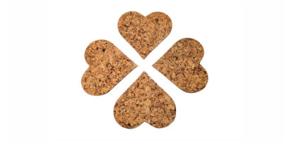 Cork pad Small heart decorative-kpl 4 pcs
