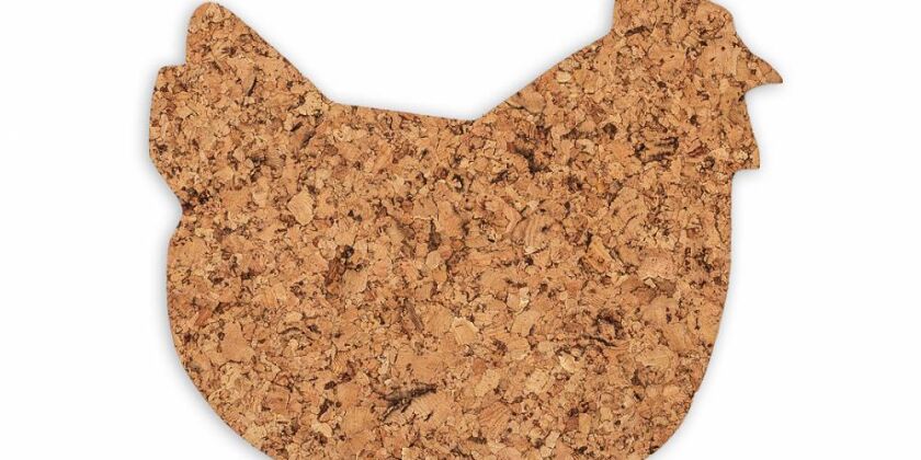 Hen decorative cork pad - set. 4 pcs