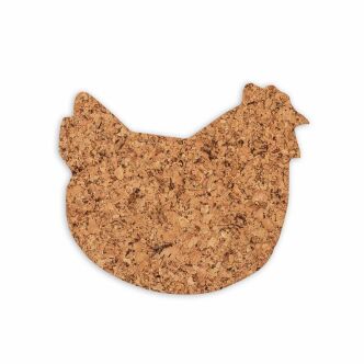 Hen decorative cork pad - set. 4 pcs