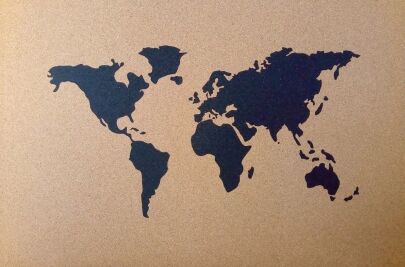 Corkboard World Map 915mmx610mmx5mm