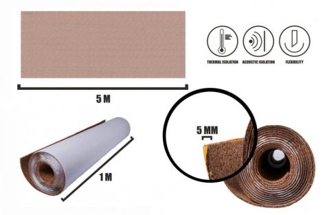 Self-adhesive cork roll 5mm (5m)