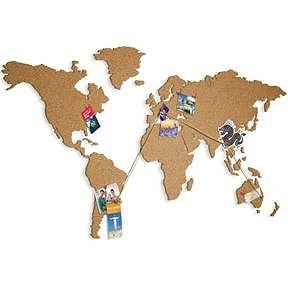 Corkboard World Map 100x55cm