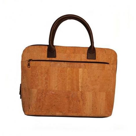 Ladies' cork briefcase with a zipper