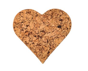 Cork pad Medium heart decorative -kpl