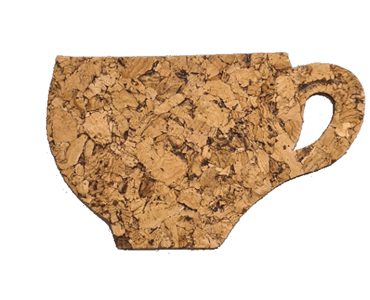 Cork pad decorative cup – set of 6